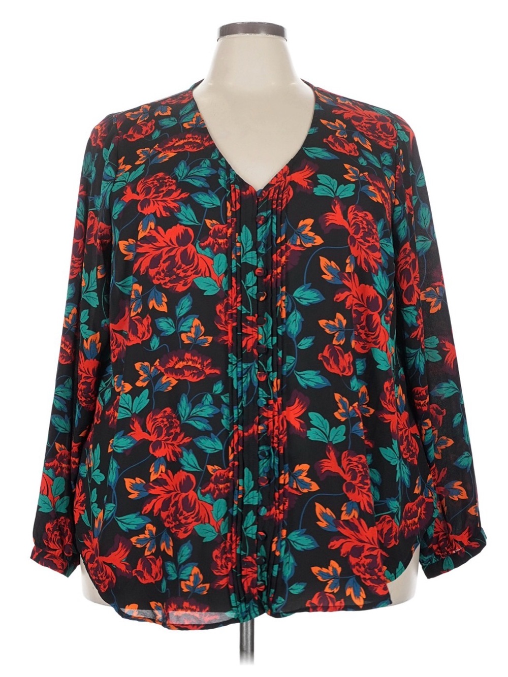 Torrid Georgette Pintuck Button-Front Blouse